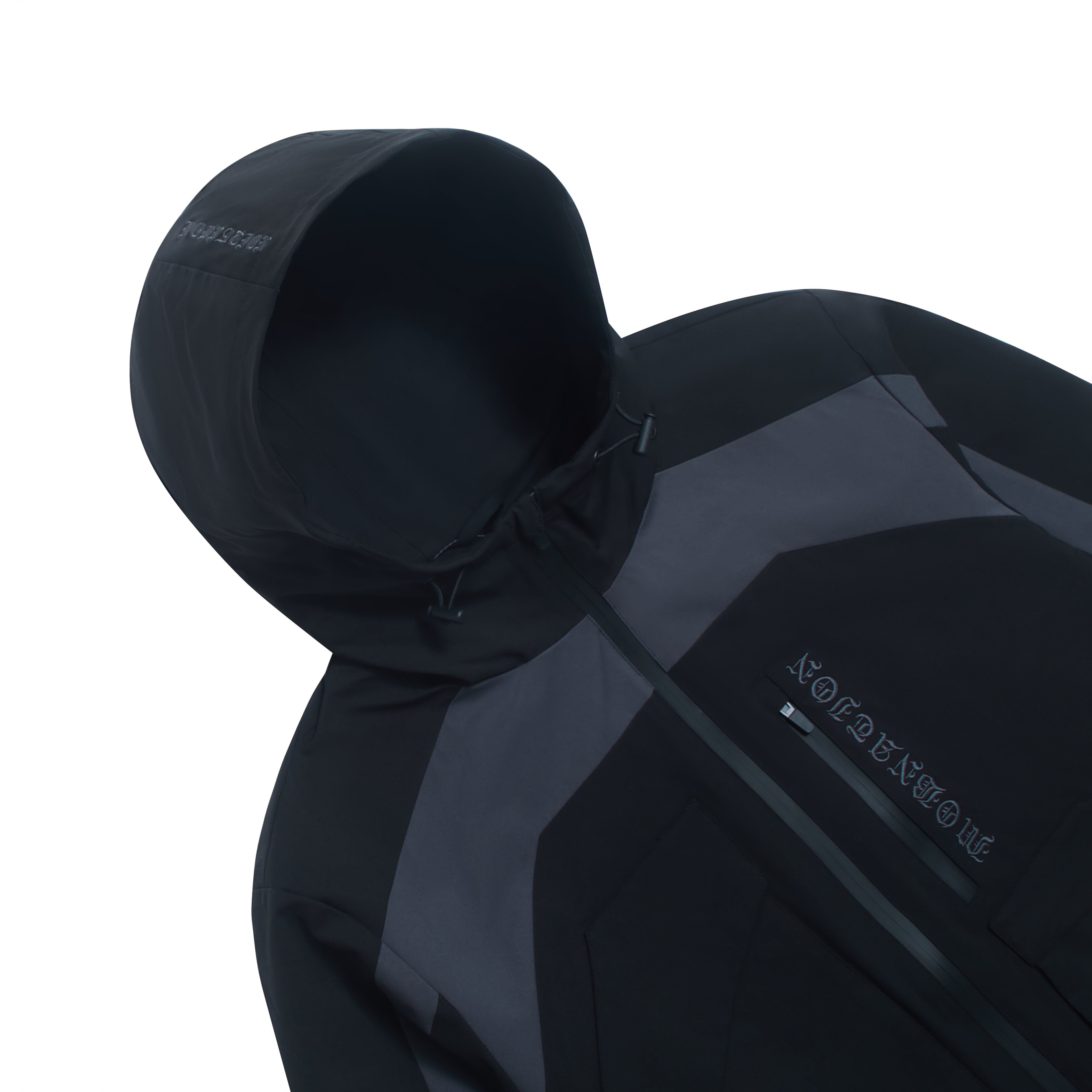 BLACK TECHNICAL WINDBREAKER