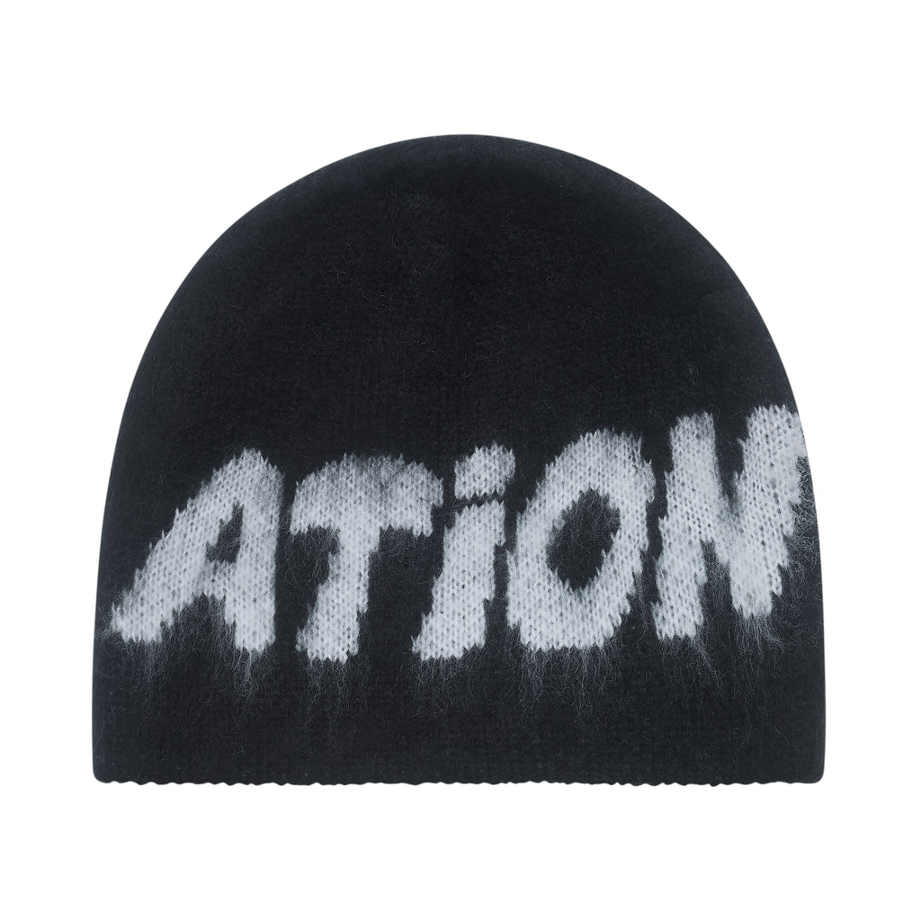 BLACK ALPACA BEANIE